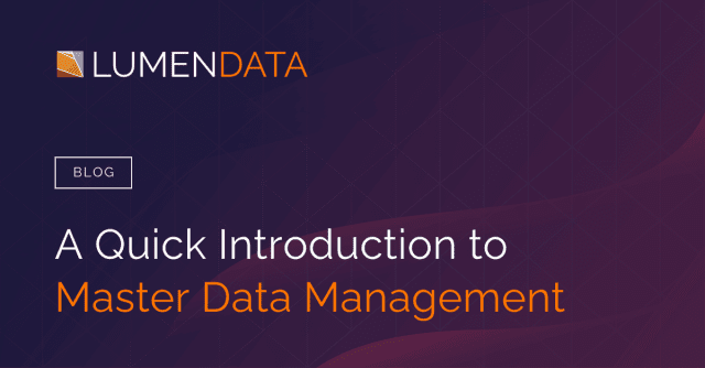 Quick introduction to Master Data Management (MDM) concepts