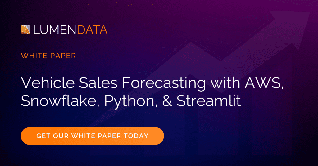 Vehicle Sales Forecasting with AWS, Snowflake, Python, & Streamlit - White Paper