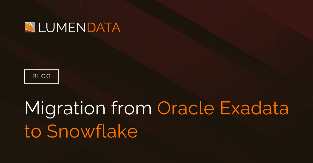 Migration from Oracle Exadata to Snowflake platform